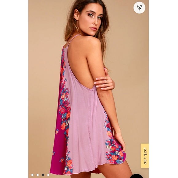 Free People It's A Cinch Magenta Floral Dress - Picture 2 of 11